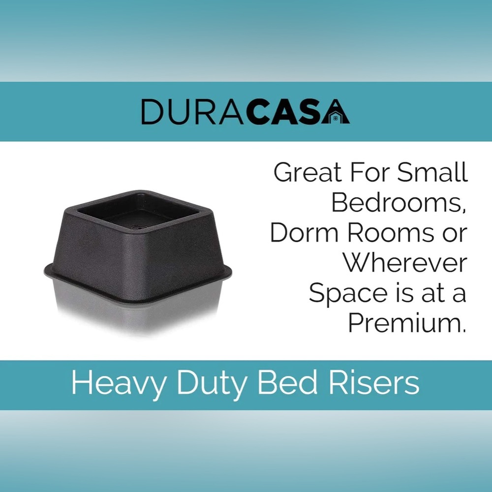 DuraCasa Heavy-Duty 2 inch Furniture Risers Holds Over 2000 LBS - ONE SET LEFT